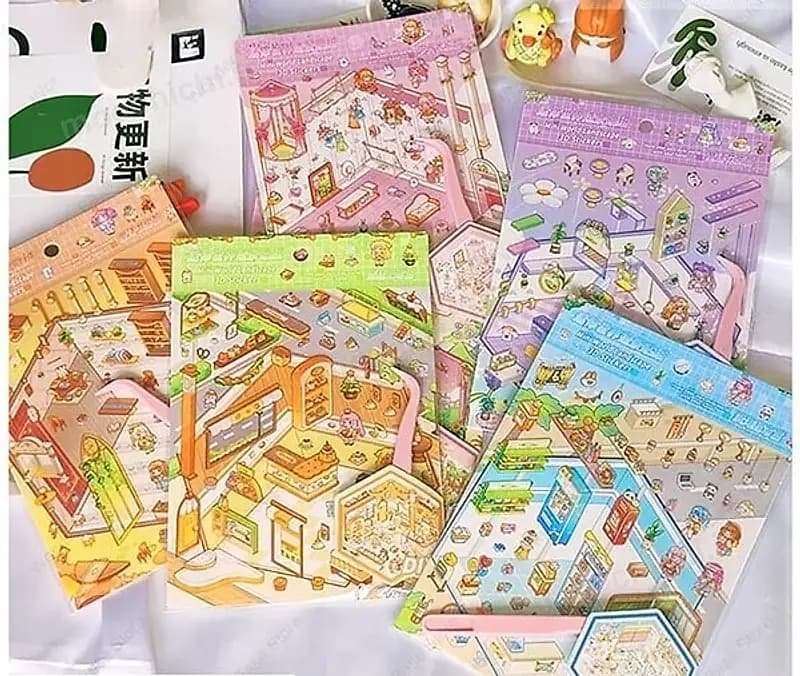 استیکر طراحی اتاق سه‌بعدی Mini World مینیاتوری - موچی چی